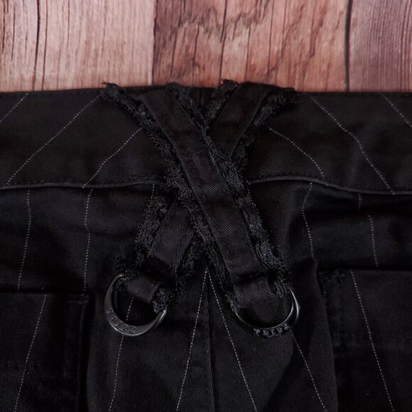 Vtg Tripp NYC Sz 13 Striper Black Tone Boot Cut Pants Pinstripe Goth Punk Y2K - Picture 13 of 15